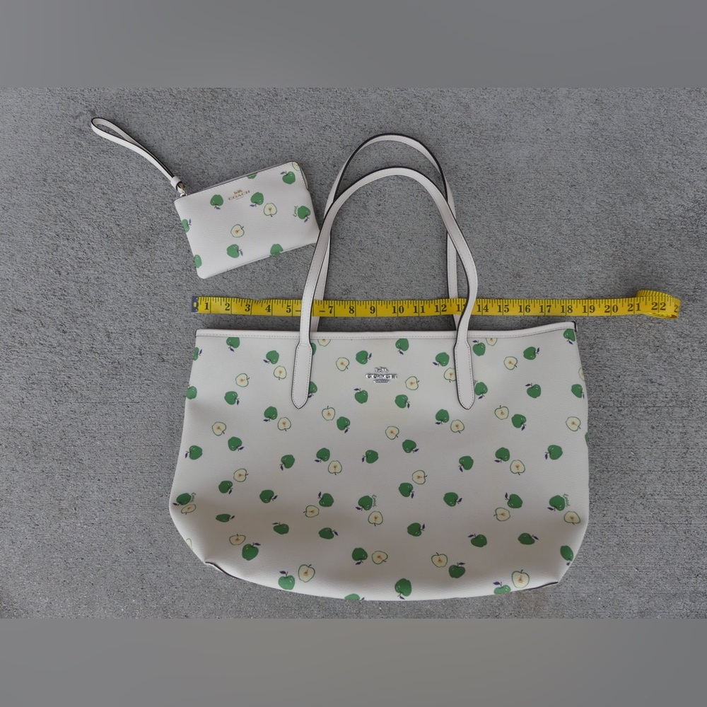 Apple Pattern Coach Tote with Matching Wristlet